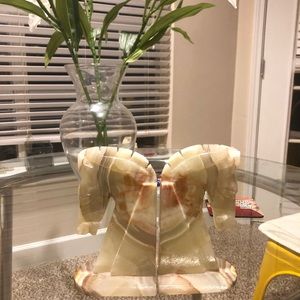 Onyx Marble Stone Horse Bookends